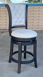 Granville Dove Gray Modern Solid Wood Fabric Upholstered Tufted Barstool - Ella Furniture