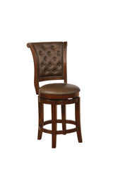 Granville Swivel Espresso/Brown Fabric Wood Counter Height Stool - Ella Furniture