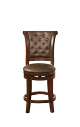 Granville Swivel Espresso/Brown Fabric Wood Counter Height Stool - Ella Furniture