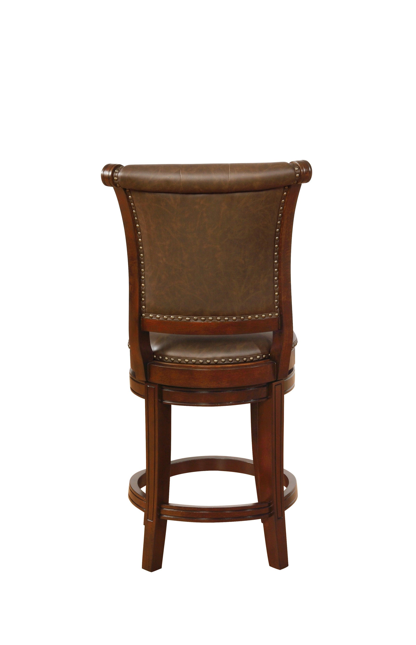 Granville Swivel Espresso/Brown Fabric Wood Counter Height Stool - Ella Furniture