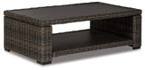 Grasson Brown/blue Lane Outdoor Sofa And 2 Chairs With Coffee Table - Ella Furniture