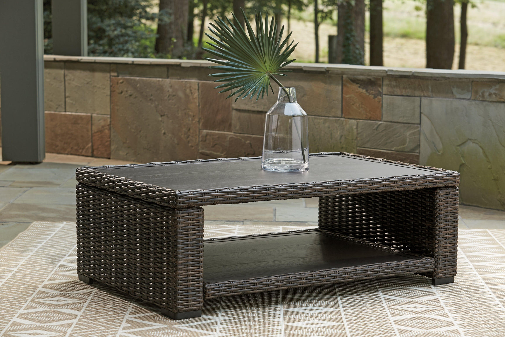 Grasson Brown/blue Lane Outdoor Sofa And Loveseat With Coffee Table - Ella Furniture