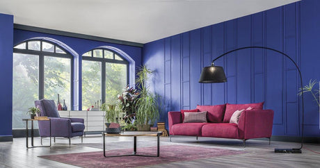 Gravity Exen Burgundy 3-Seater Sofa - Ella Furniture