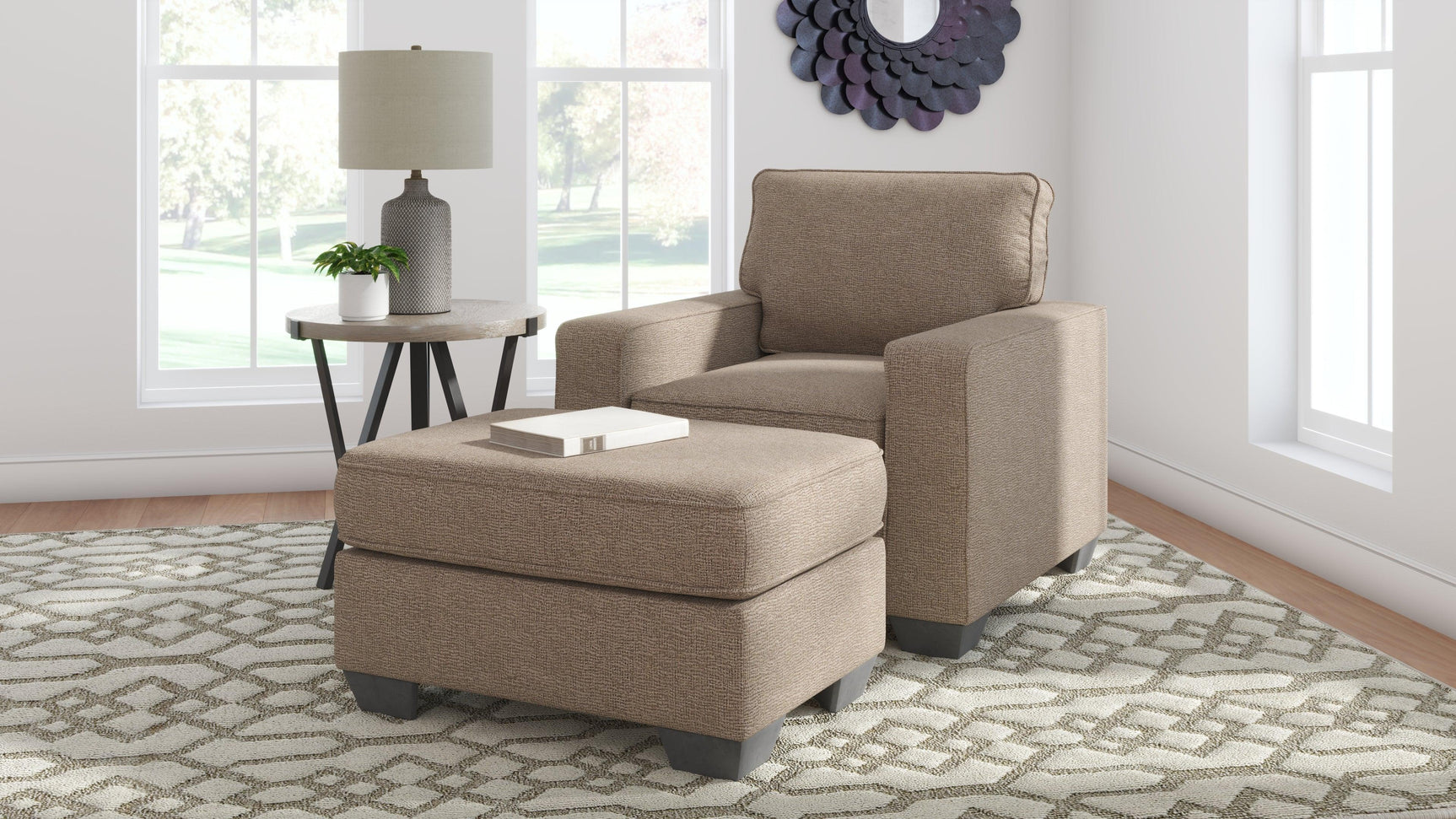 Greaves Driftwood Chair And Ottoman - Ella Furniture