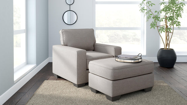 Greaves Stone Chair And Ottoman - Ella Furniture