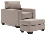 Greaves Stone Chair And Ottoman - Ella Furniture