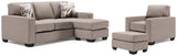 Greaves Stone Sofa Chaise, Chair, And Ottoman - Ella Furniture