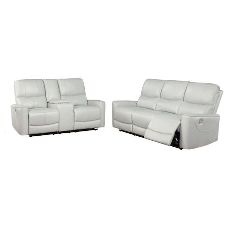 Greenfield 2-piece Power Reclining Sofa Set Ivory 610261P-S2 - Ella Furniture