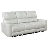 Greenfield 2-piece Power Reclining Sofa Set Ivory 610261P-S2 - Ella Furniture