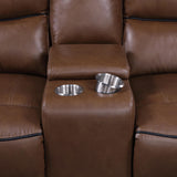Greenfield 2-piece Power Reclining Sofa Set Saddle Brown 610264P-S2 - Ella Furniture