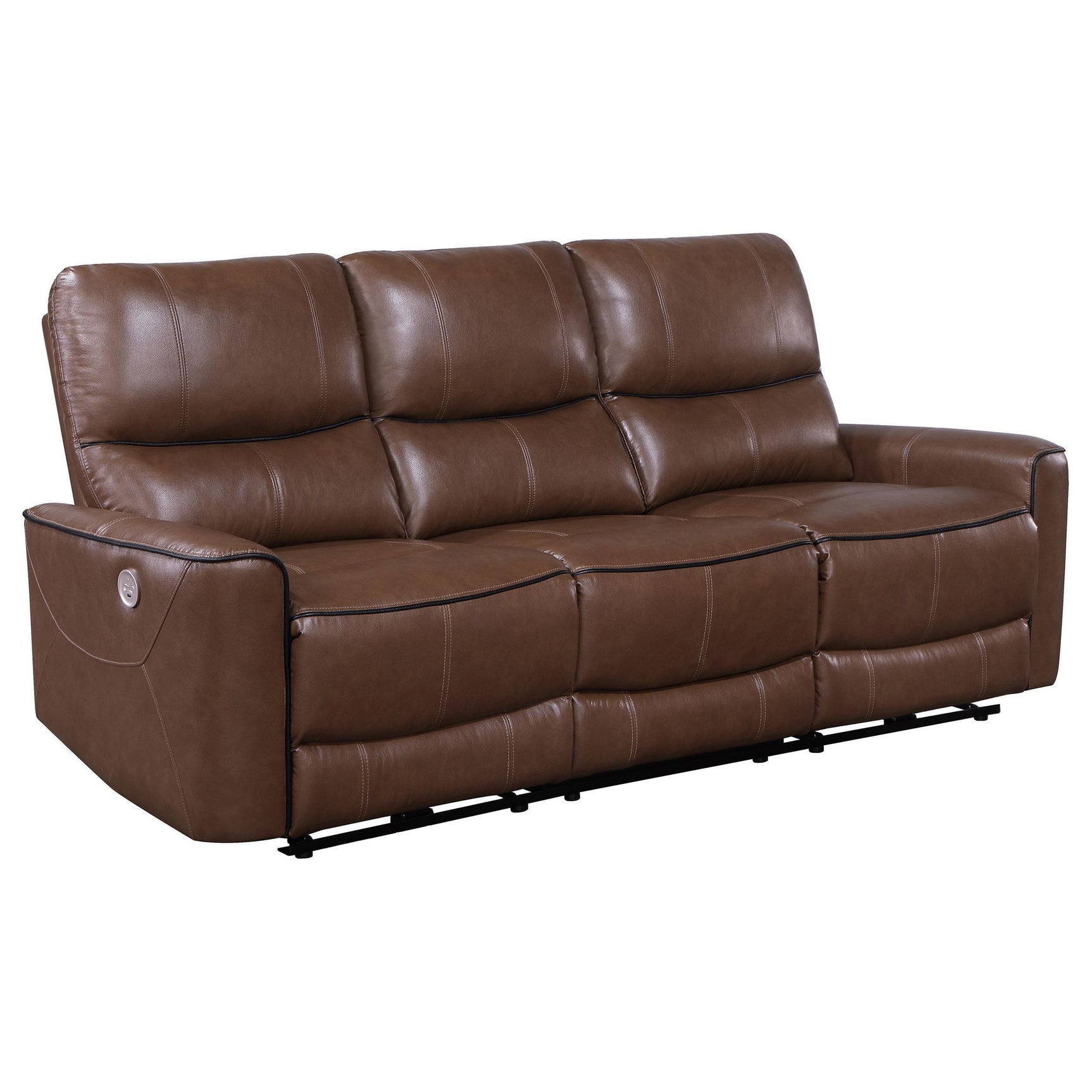 Greenfield 2-piece Power Reclining Sofa Set Saddle Brown 610264P-S2 - Ella Furniture