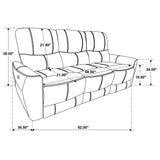 Greenfield 3-piece Power Reclining Sofa Set Ivory 610261P-S3 - Ella Furniture