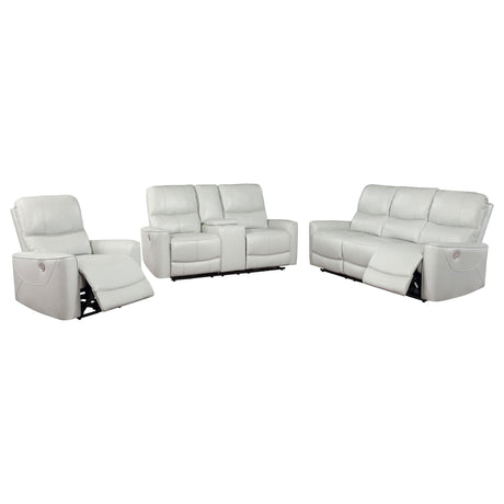 Greenfield 3-piece Power Reclining Sofa Set Ivory 610261P-S3 - Ella Furniture