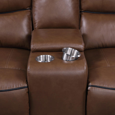 Greenfield 3-piece Power Reclining Sofa Set Saddle Brown 610264P-S3 - Ella Furniture