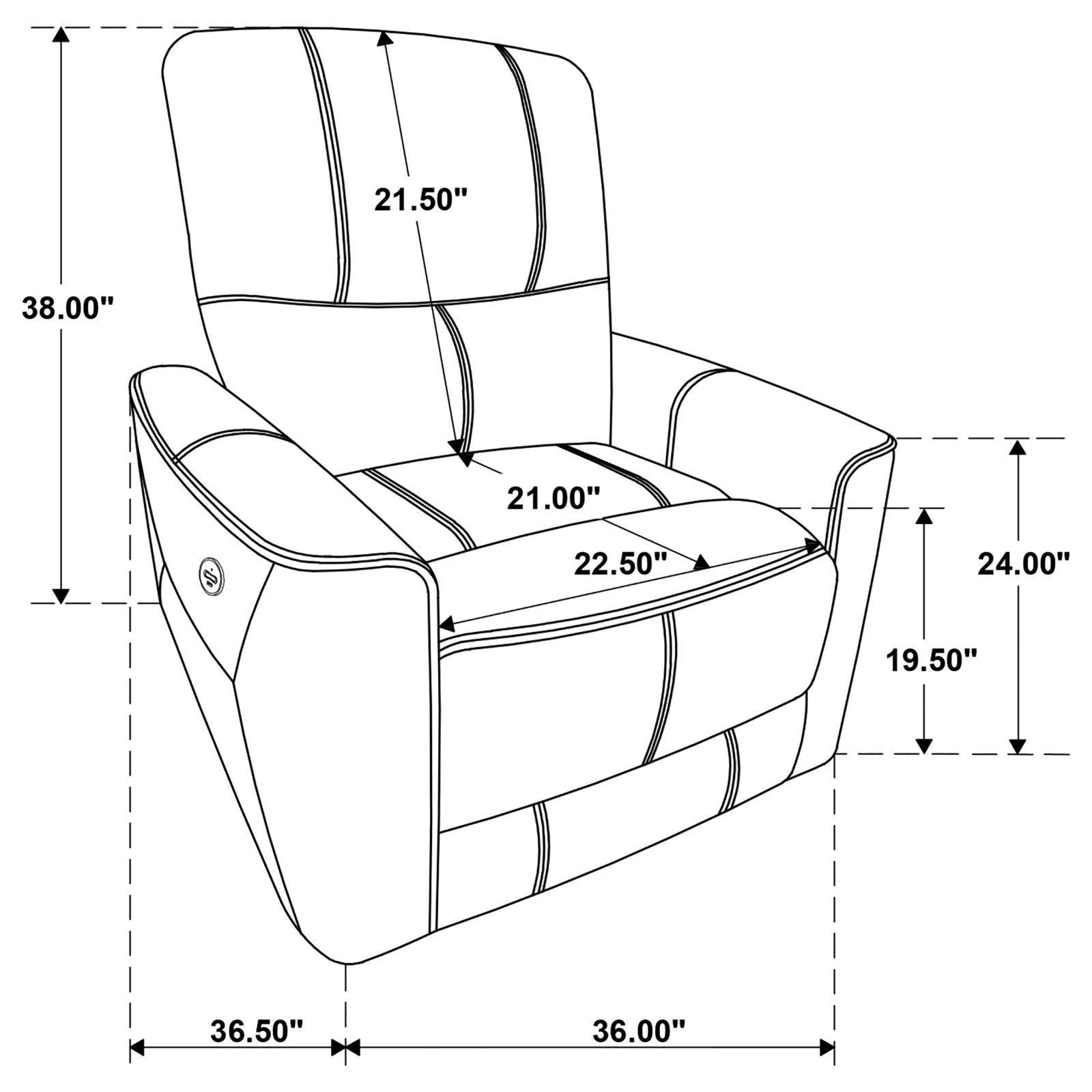 Greenfield Upholstered Power Recliner Chair Ivory 610263P - Ella Furniture