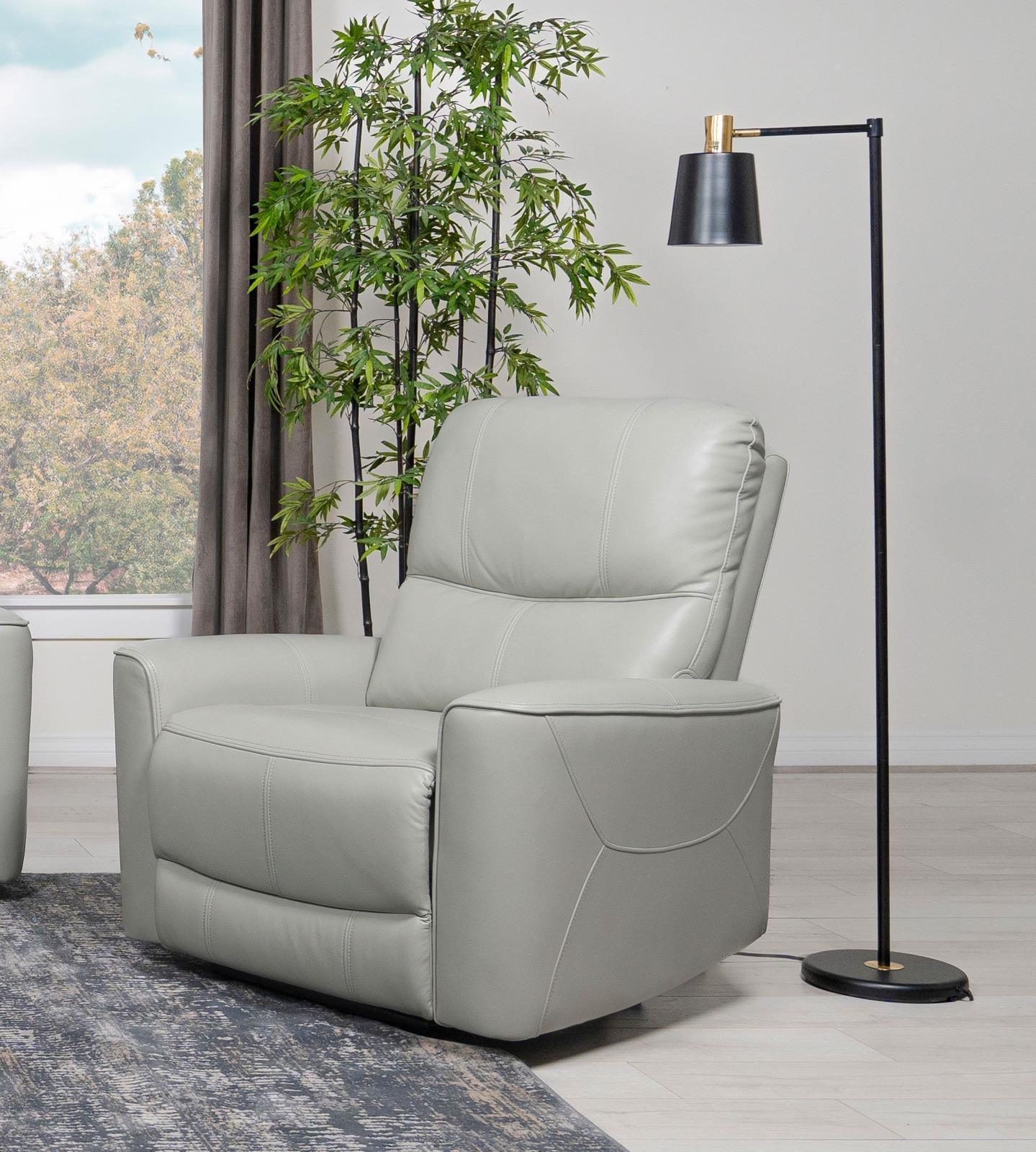 Greenfield Upholstered Power Recliner Chair Ivory 610263P - Ella Furniture