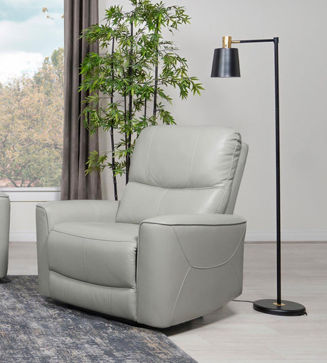 Greenfield Upholstered Power Recliner Chair Ivory 610263P - Ella Furniture