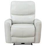 Greenfield Upholstered Power Recliner Chair Ivory 610263P - Ella Furniture