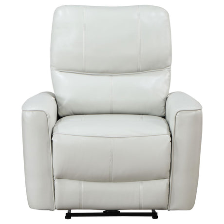 Greenfield Upholstered Power Recliner Chair Ivory 610263P - Ella Furniture