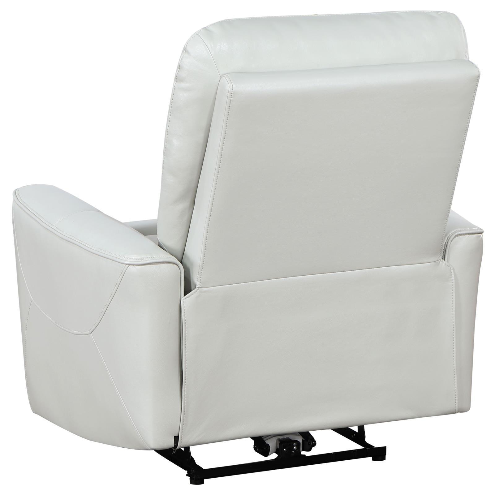 Greenfield Upholstered Power Recliner Chair Ivory 610263P - Ella Furniture