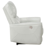 Greenfield Upholstered Power Recliner Chair Ivory 610263P - Ella Furniture