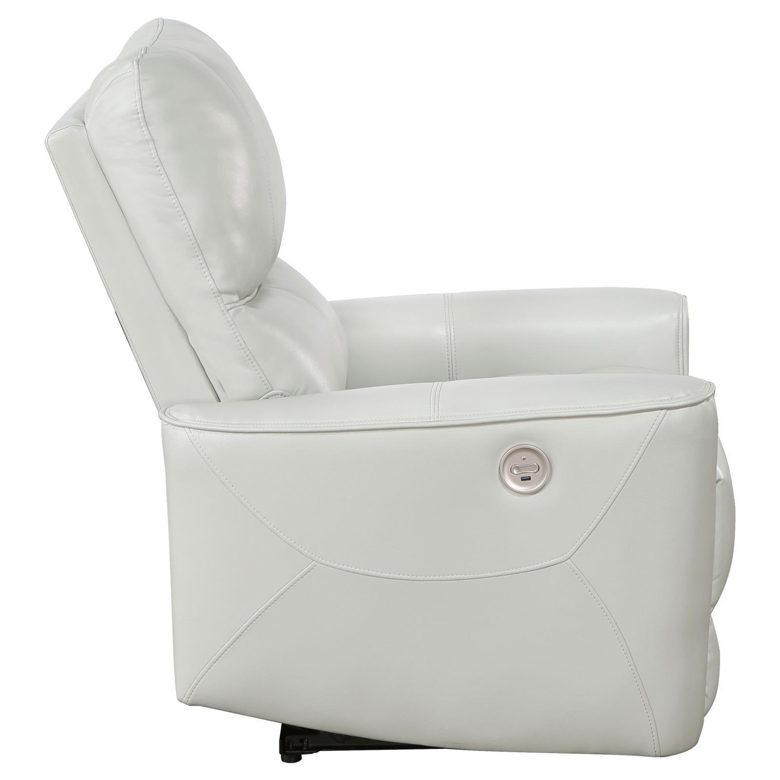 Greenfield Upholstered Power Recliner Chair Ivory 610263P - Ella Furniture