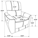Greenfield Upholstered Power Recliner Chair Saddle Brown 610266P - Ella Furniture