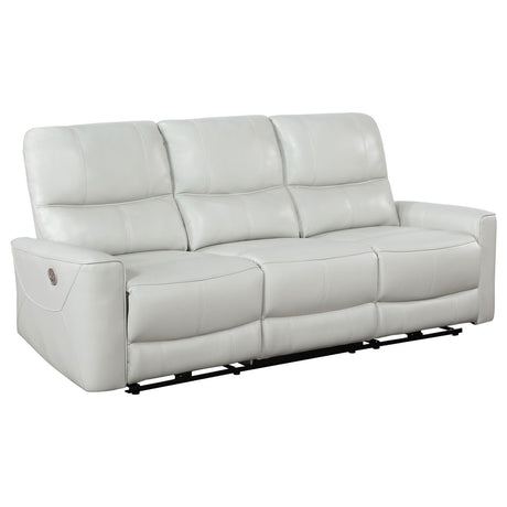 Greenfield Upholstered Power Reclining Sofa Ivory 610261P - Ella Furniture