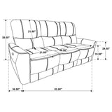Greenfield Upholstered Power Reclining Sofa Ivory 610261P - Ella Furniture