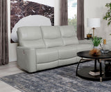 Greenfield Upholstered Power Reclining Sofa Ivory 610261P - Ella Furniture