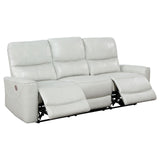 Greenfield Upholstered Power Reclining Sofa Ivory 610261P - Ella Furniture