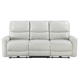 Greenfield Upholstered Power Reclining Sofa Ivory 610261P - Ella Furniture