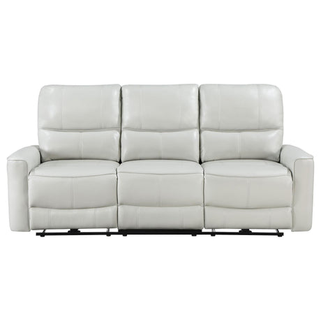 Greenfield Upholstered Power Reclining Sofa Ivory 610261P - Ella Furniture