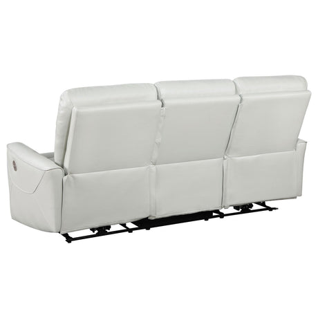 Greenfield Upholstered Power Reclining Sofa Ivory 610261P - Ella Furniture