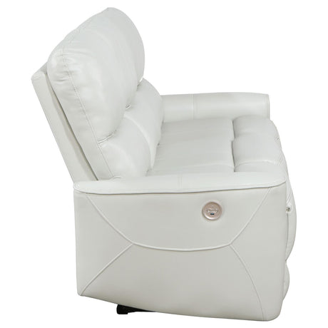 Greenfield Upholstered Power Reclining Sofa Ivory 610261P - Ella Furniture