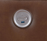 Greenfield Upholstered Power Reclining Sofa Saddle Brown 610264P - Ella Furniture