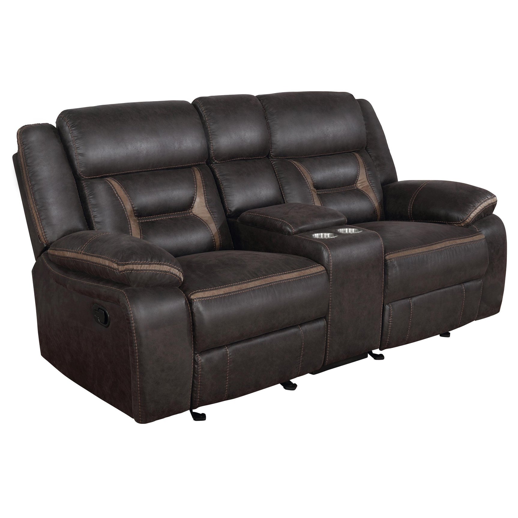 Greer Greer 2-piece Upholstered Reclining Sofa Set Brown 651354-S2 - Ella Furniture