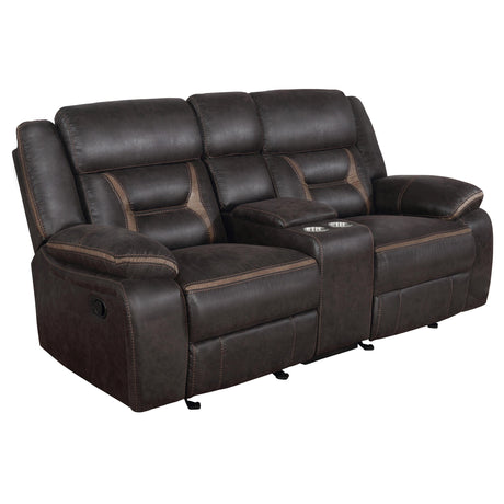 Greer Greer 2-piece Upholstered Reclining Sofa Set Brown 651354-S2 - Ella Furniture