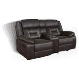 Greer Greer 2-piece Upholstered Reclining Sofa Set Brown 651354-S2 - Ella Furniture