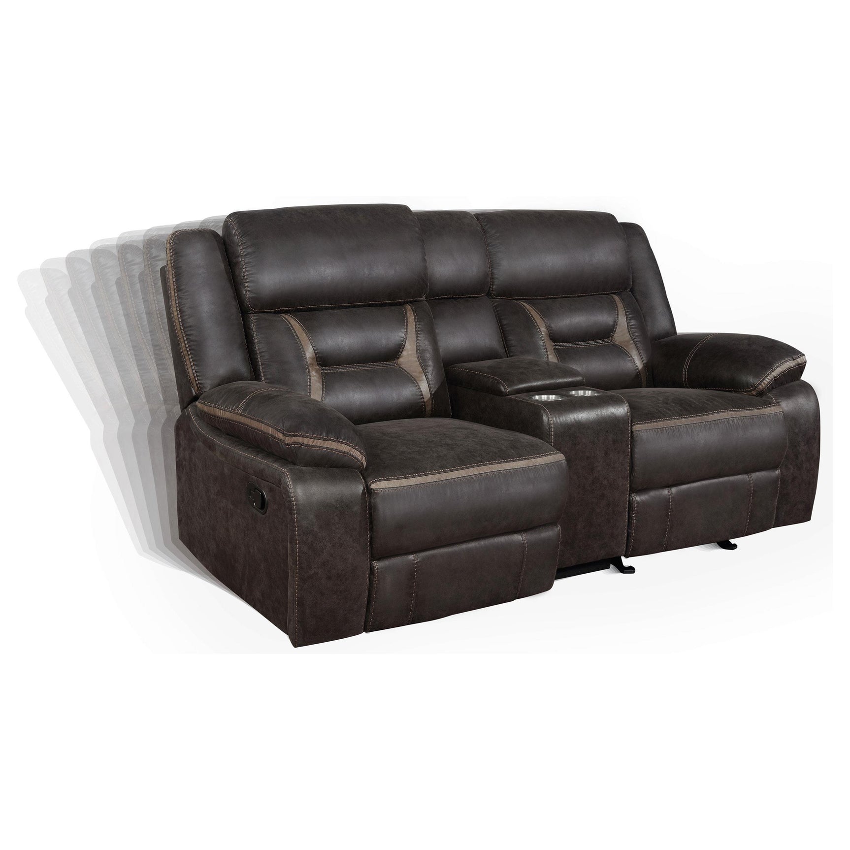 Greer Greer 2-piece Upholstered Reclining Sofa Set Brown 651354-S2 - Ella Furniture