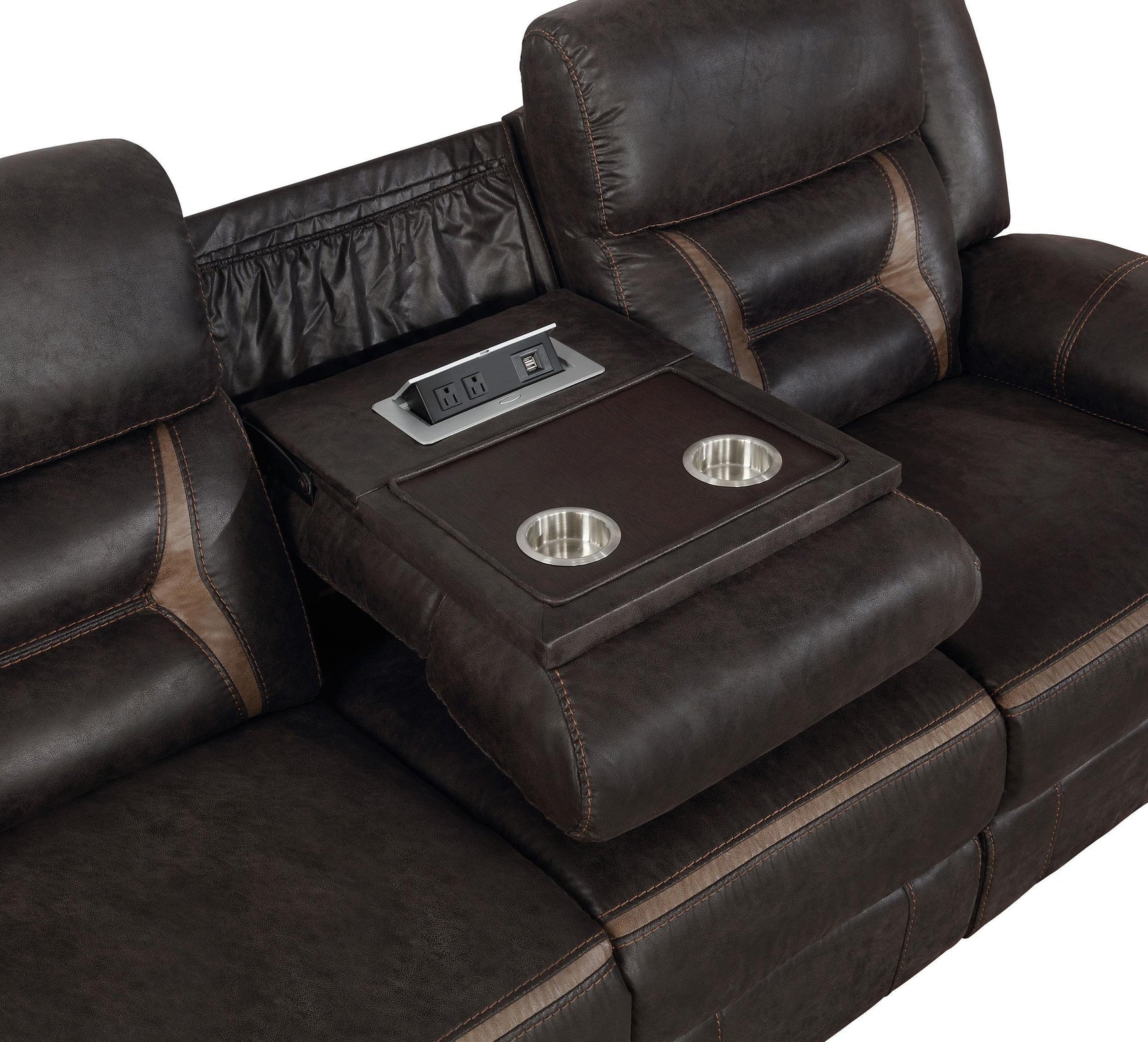 Greer Greer 2-piece Upholstered Reclining Sofa Set Brown 651354-S2 - Ella Furniture