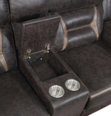 Greer Greer 2-piece Upholstered Reclining Sofa Set Brown 651354-S2 - Ella Furniture