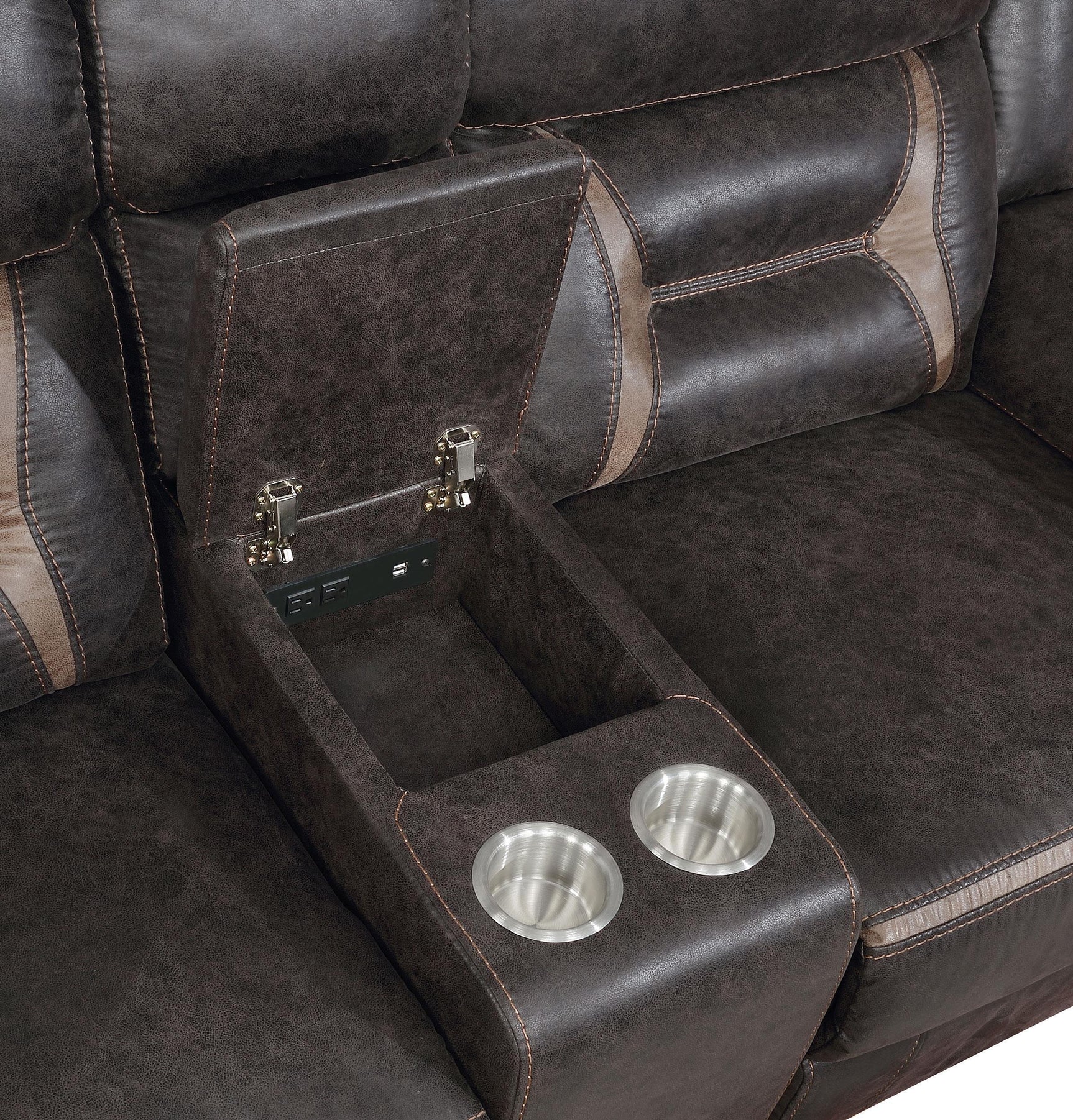 Greer Greer 2-piece Upholstered Reclining Sofa Set Brown 651354-S2 - Ella Furniture