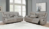 Greer Greer 2-piece Upholstered Reclining Sofa Set Taupe 651351-S2 - Ella Furniture