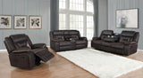 Greer Greer 3-piece Upholstered Reclining Sofa Set Brown 651354-S3 - Ella Furniture