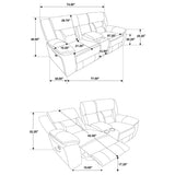 Greer Greer 3-piece Upholstered Reclining Sofa Set Taupe 651351-S3 - Ella Furniture