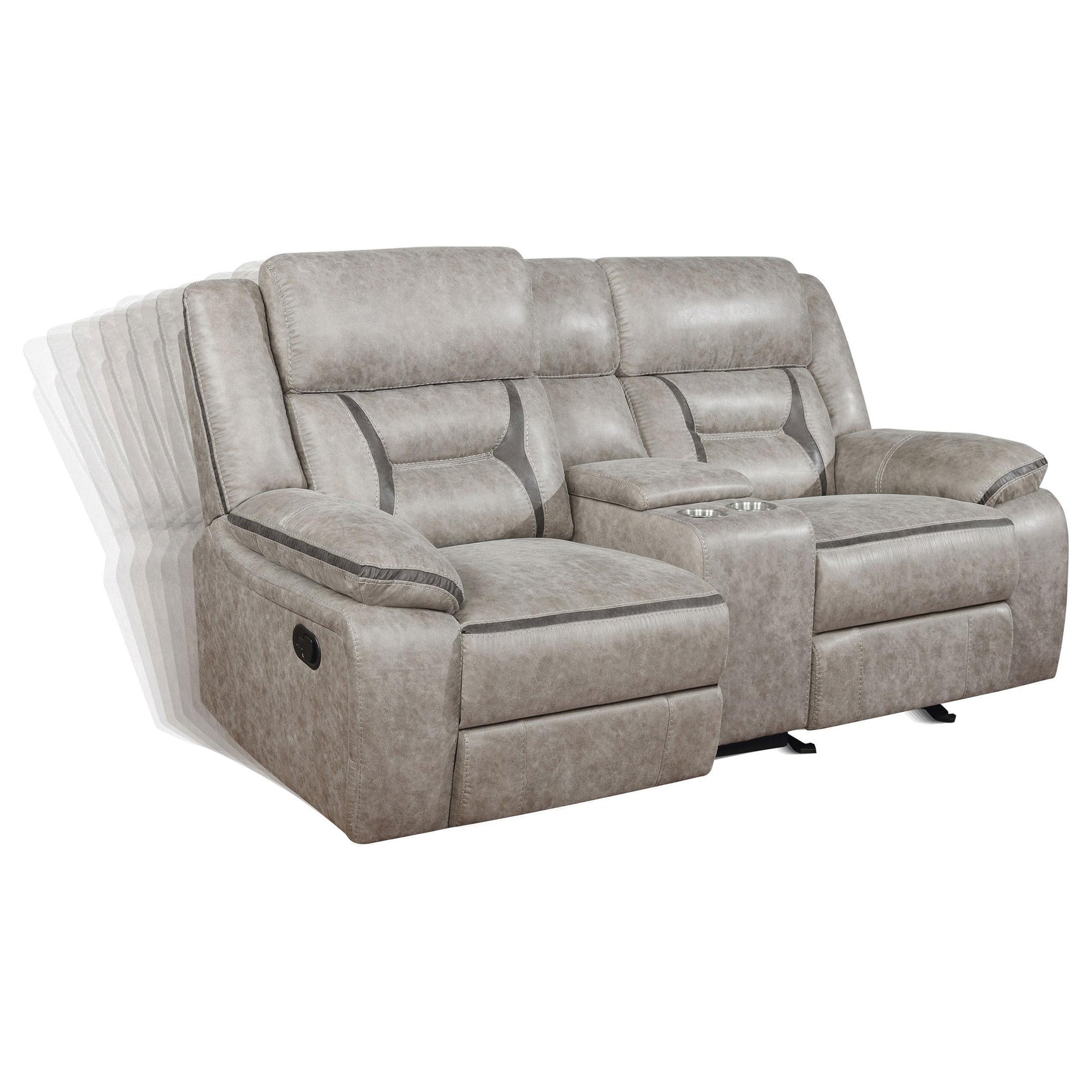 Greer Greer 3-piece Upholstered Reclining Sofa Set Taupe 651351-S3 - Ella Furniture