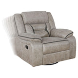 Greer Greer 3-piece Upholstered Reclining Sofa Set Taupe 651351-S3 - Ella Furniture