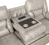 Greer Greer 3-piece Upholstered Reclining Sofa Set Taupe 651351-S3 - Ella Furniture