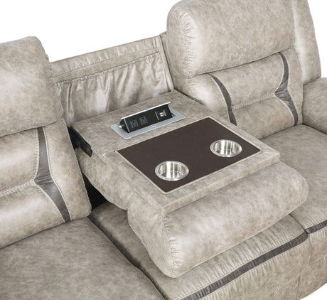 Greer Greer 3-piece Upholstered Reclining Sofa Set Taupe 651351-S3 - Ella Furniture